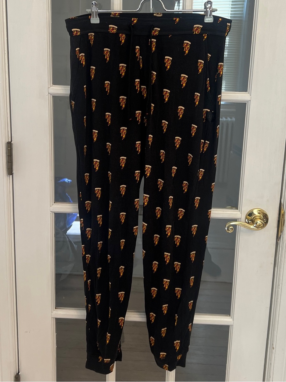 SAXX SNOOZE PANT Men’s Black Pizza Print Jogger Pajama Pants Size M